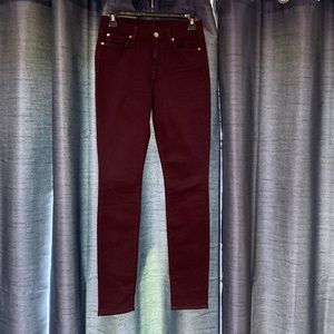 7 for all mankind burgundy jeans size 26